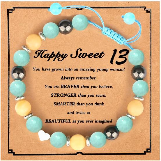 Natural Stone Bracelet As Mothers Day Gifts for Women and Graduation Gifts for Her 2025, Heart Bracelets As Birthday Gifts for Teen Girls with