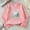 Kids Crewneck Long Sleeve Sweatshirt,Life A Beach Make Waves Floral Ocean Print