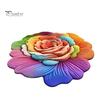 Sunflower Shaped Bath Mat Floor 3D Floral Design Non-Slip Dot-Embossed Backing Quick-Drying Large Rug Plush Carpet Soft Comfort Home Decor Moisture