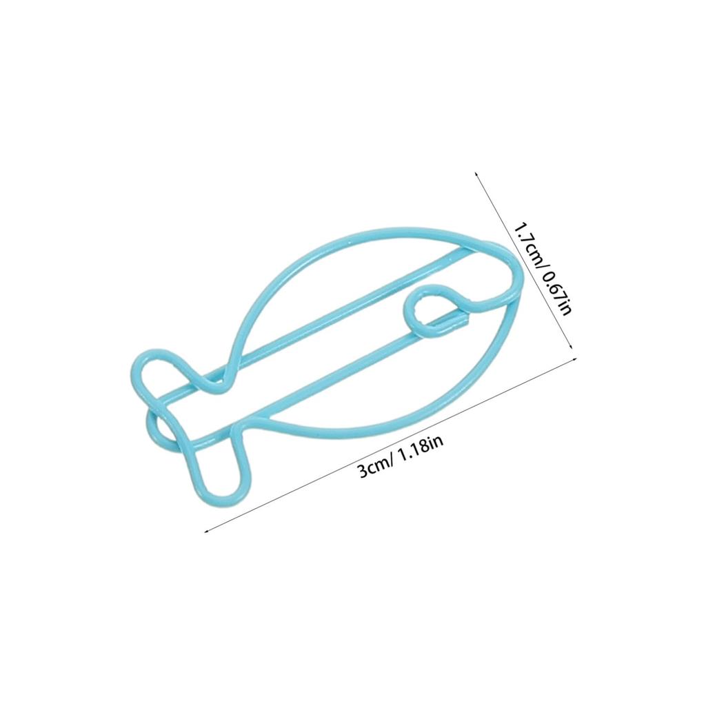 NUOBESTY Paper Set of x x Animal Document Stationery Fish-Shaped Clips, Metal, 30, 1.18 0.67 0.08 inches, Blue, Design, Organizer, Office, School,