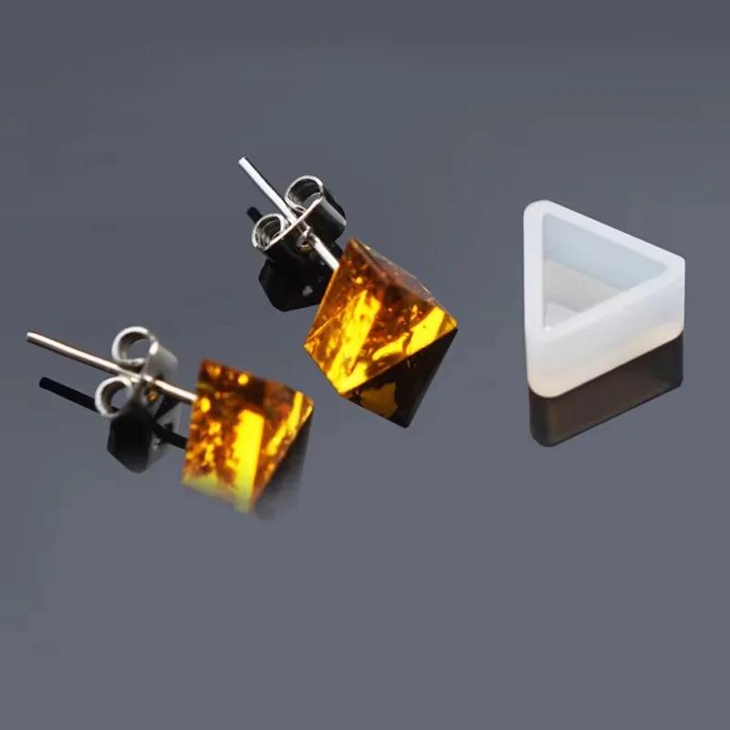 4PCS/set DIY Silicone Earring Ear Stud Mold Making Jewelry Resin Casting Mould Craft Tool Silicone  Earring Back Settings Molds