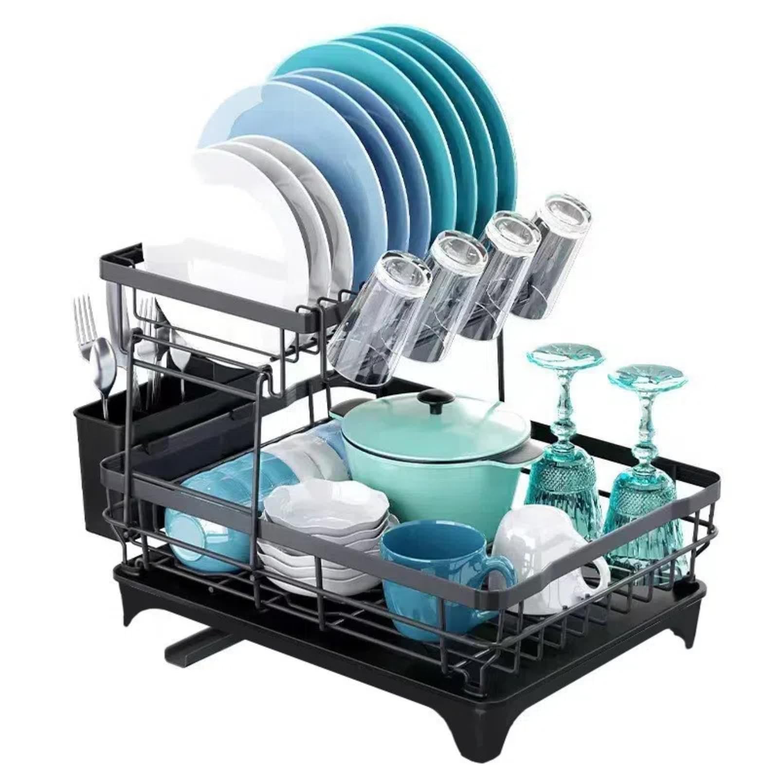 

ВАРМХУС Тарелка Тарелка Мытье Посуды Тарелка Палочка для еды Нож Тарелка Большая Натуральная Автоматическая Легкая 2 Хранение на кухне Сушилка, Корзина, Сушилка, Держатель, Подставка, Держатель, чёрный