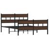 Metal Bed Frame Without Mattress Brown Oak Effect 150x200 Cm
