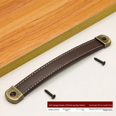 Durable Leather Furniture Handles Universal with Screws Kitchen Cabinet Handles Hardware Door Handles