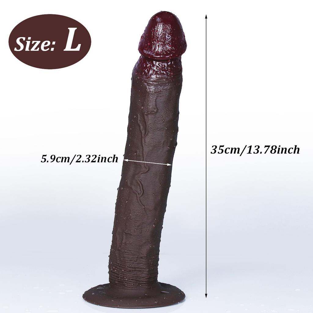 Coffee Black Extra Long Snake Shape Silicone Dildo, Dual Density Soft Skin Feel, Flexible Curved Design, 3 Sizes, Up To 35cm, Discreet Packaging