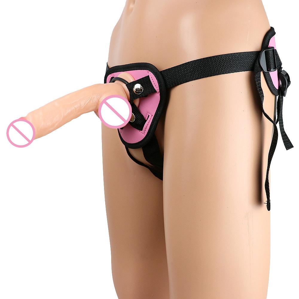 4-ring Wearing Pants Female Products Pull-up Pants Fake Penis Female Manual Masturbator