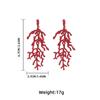 Womens Layered Coral Earrings In Red Zinc Alloy Geometric Design 2025 Fashion Statement Jewelry
