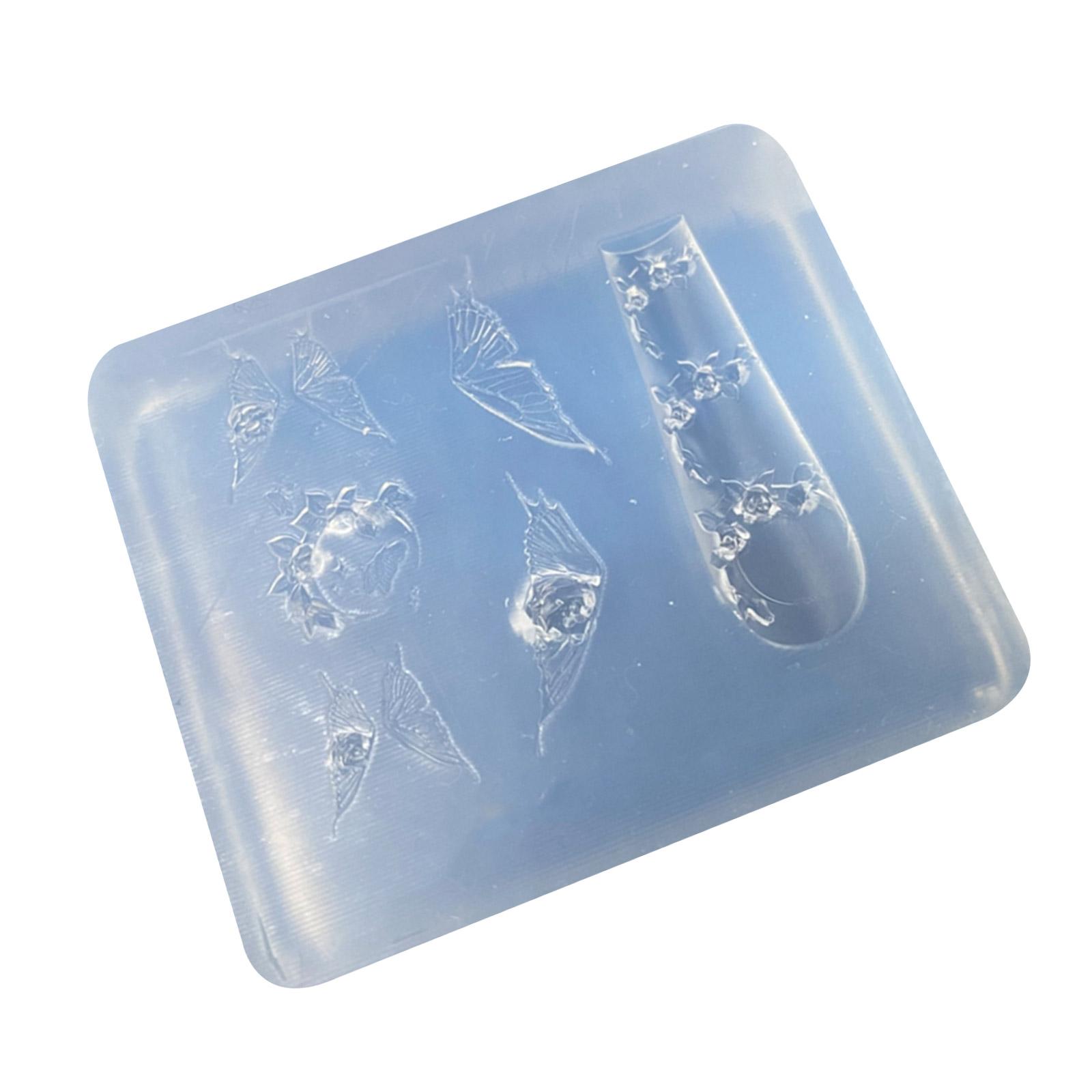 

Reusable Butterfly Bloom Floral Nail Charm Craft Mold Unique Nail Art Silicone Mold For 3D Manicure Decoration