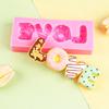 1 peça "LOVE" Letra Donut-Forma de Silicone para Chocolate, Fondant e Doces - Formas de Assar 3D para Decoração de Bolos DIY,