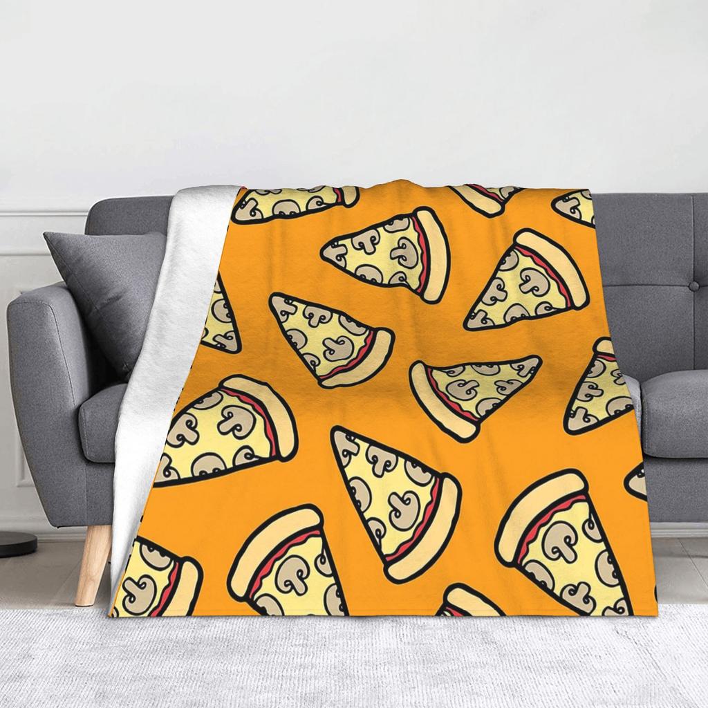 Pepperoni Pizza Pattern Flannel Blanket Tortilla Food Awesome Throw Blankets for Home 125*100cm Bedspread