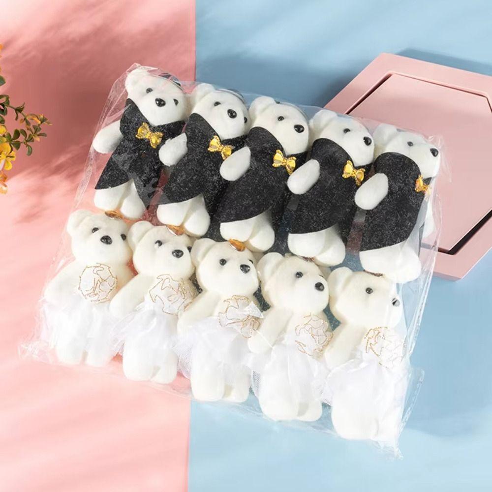 10pcs Couple Bear Mini Bear Flower Bouquet Foam Bear Cartoon Bouquet Doll Graduation Gifts