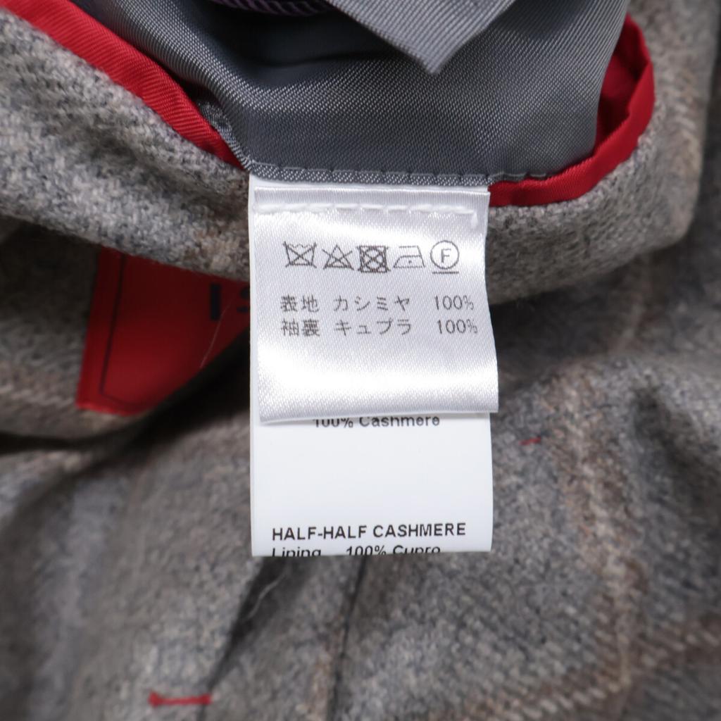 ISAIA 003313 POMPEI cashmere windowpane check tailored jacket Jacket 48 grayUsed