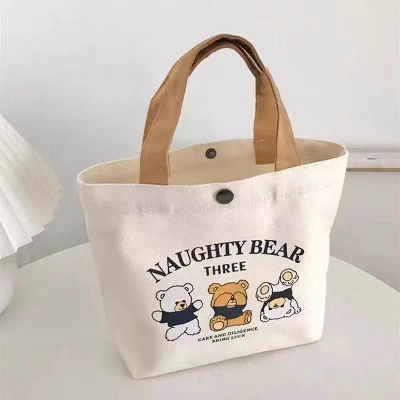 New Women's Portable Canvas Lunch & Gift Handbag for Students