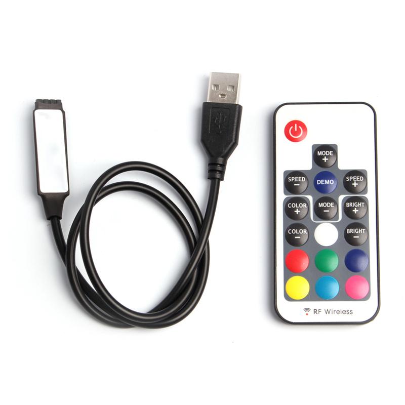 RGB Strip Light Controller 17Key USB LED Controller 5V Remote Control RF Wireless Dimmer For SMD 5050 2835 3528 LED Lamp Tape