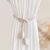 2Pcs Adjustable Curtain Tiebacks, Curtain Ties with Flower Slides, Cute Charms, Boho Curtain Holder Ropes for Home Bedroom Curtains Patio Drapes