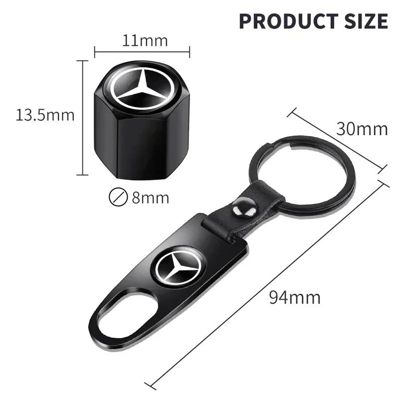 CSB1 Car Key ring Suede Rope keychain Metal Wheel Tire Valve Caps For Mercedes Benz Amg W204 W213 W205 W211 W212 W176 W205 W203