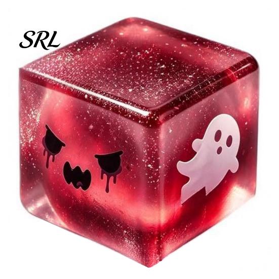 Halloween Stress Cube Ghost Sensory Toy, Anxiety Relief Squeeze Toy Slow Rising Glitter Pinch for Kids Adults