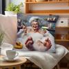 Short Plush Material pillowcaseWhimsical CharacterPrinted Pillowcases for Cozy Decor Sofa Seat Mattress Coverhome Decoration