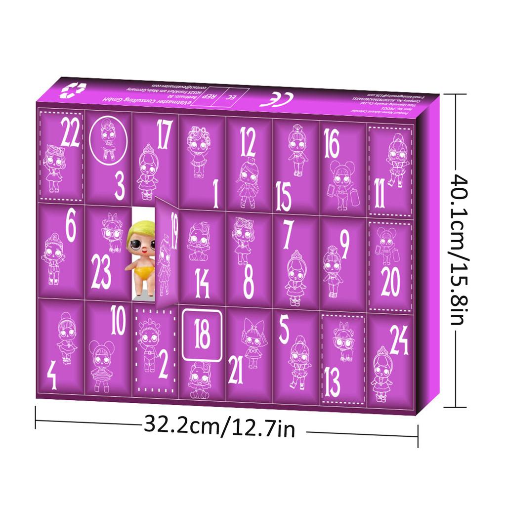 Xmas Countdown Calendar for Girls Blind Box Doll Xmas Advent Calendar Toys for Party Favor Gifts