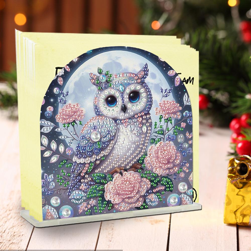 Flowers Diamond Painting Napkin Acrylic Rack Decor Diamond Painting Napkin Holder Ornament 5D DIY Diamond Art Paper Storage Rack