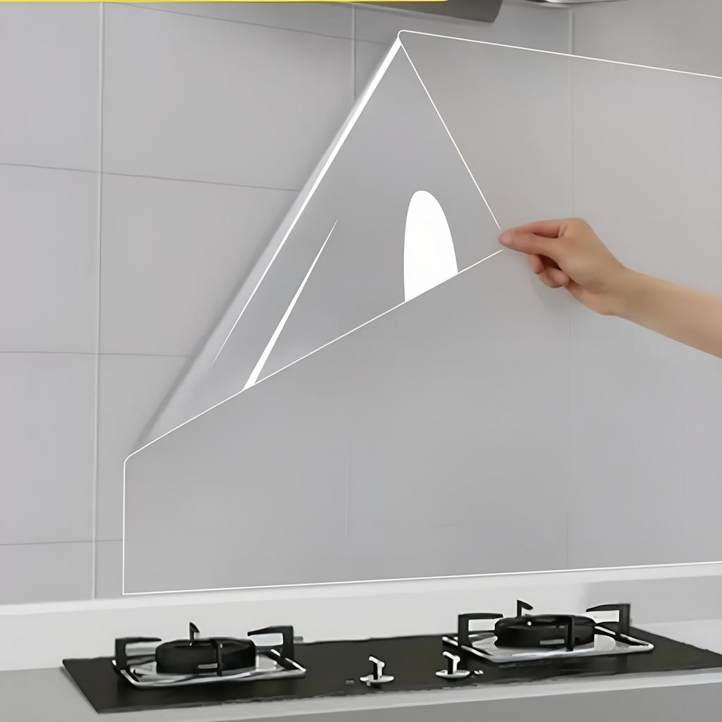 1 Roll Plastic Electrostatic Adhesion Wall Protective Film – Waterproof, Oil-Proof, Removable Film for Kitchen, Tile