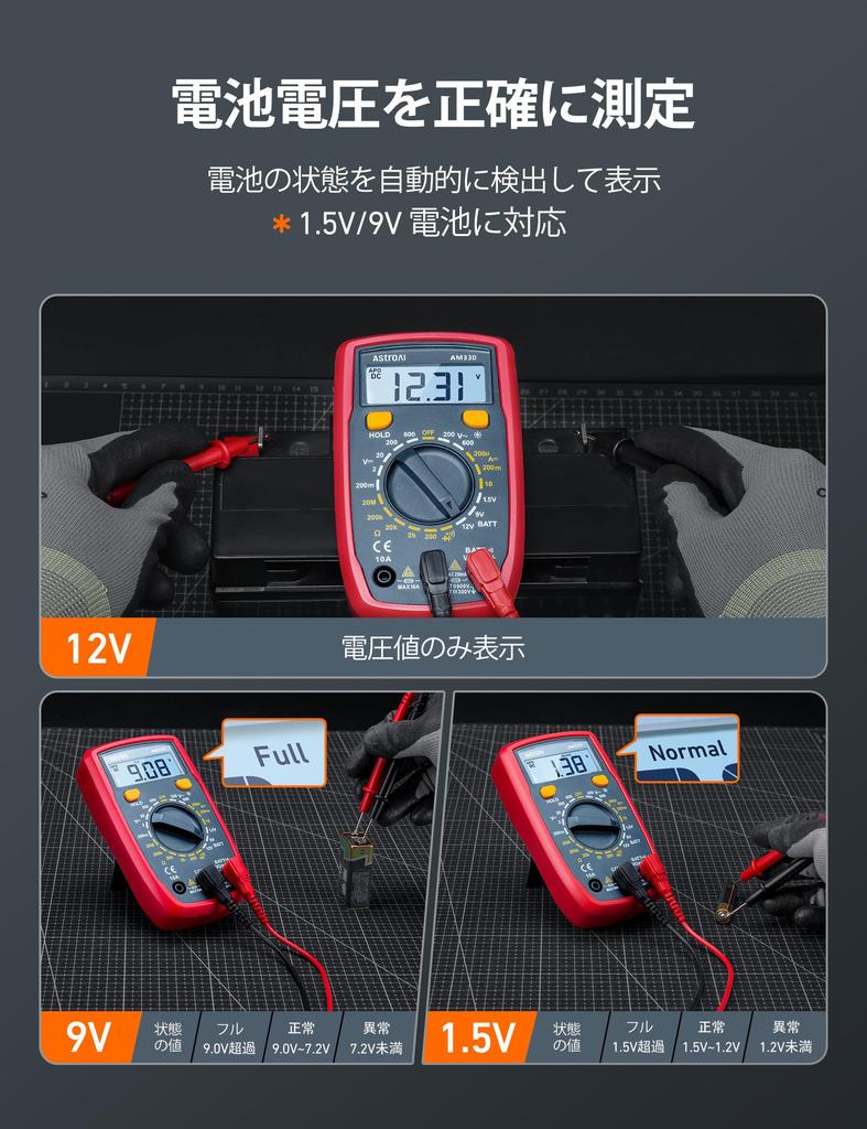 AstroAI Digital Multimeter for and Continuity with LCD for Automotive Applications 2000-Count Electrical, Voltmeter, Ammeter, Resistance, Diode,