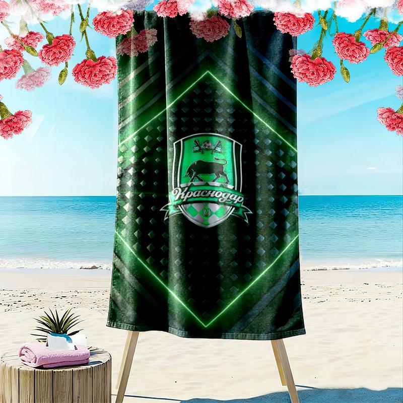Fc Krasnodar Print Beach Towel, Large Soft Quick Dry Towel for Beach Camping Swimming