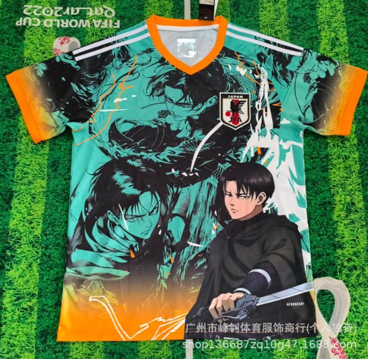Maillot de football animé Coupe du Monde 2026, maillot thème dessin animé japonais, maillot de sport respirant pour l'entraînement