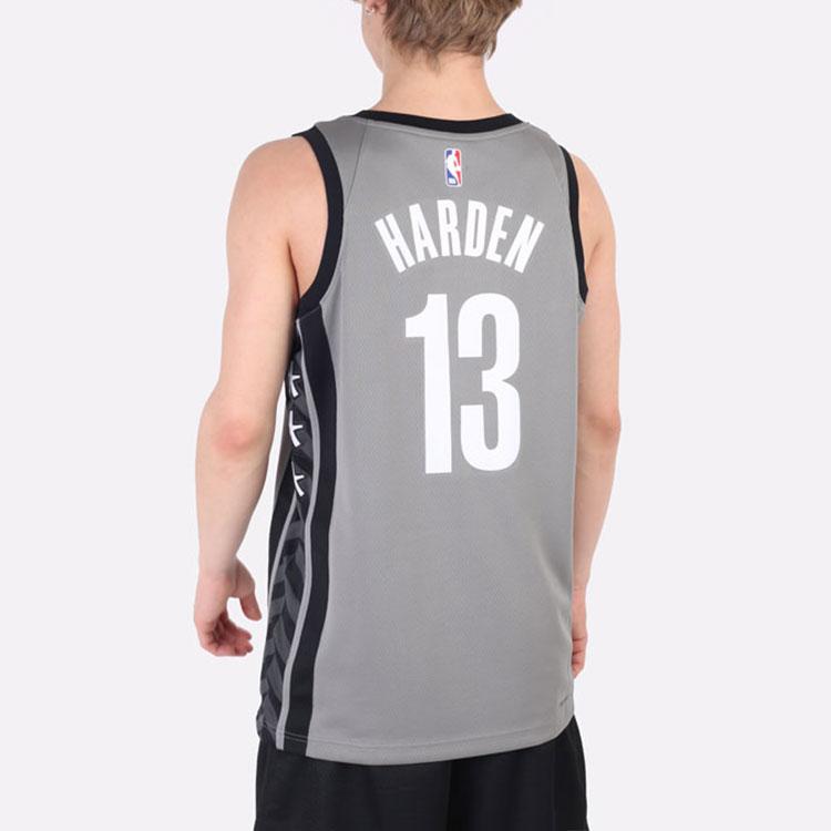 Jordan Vintage NBA 2020 Brooklyn Nets James Harden #13 Fan Jersey Men Tops Gray CV9469-002