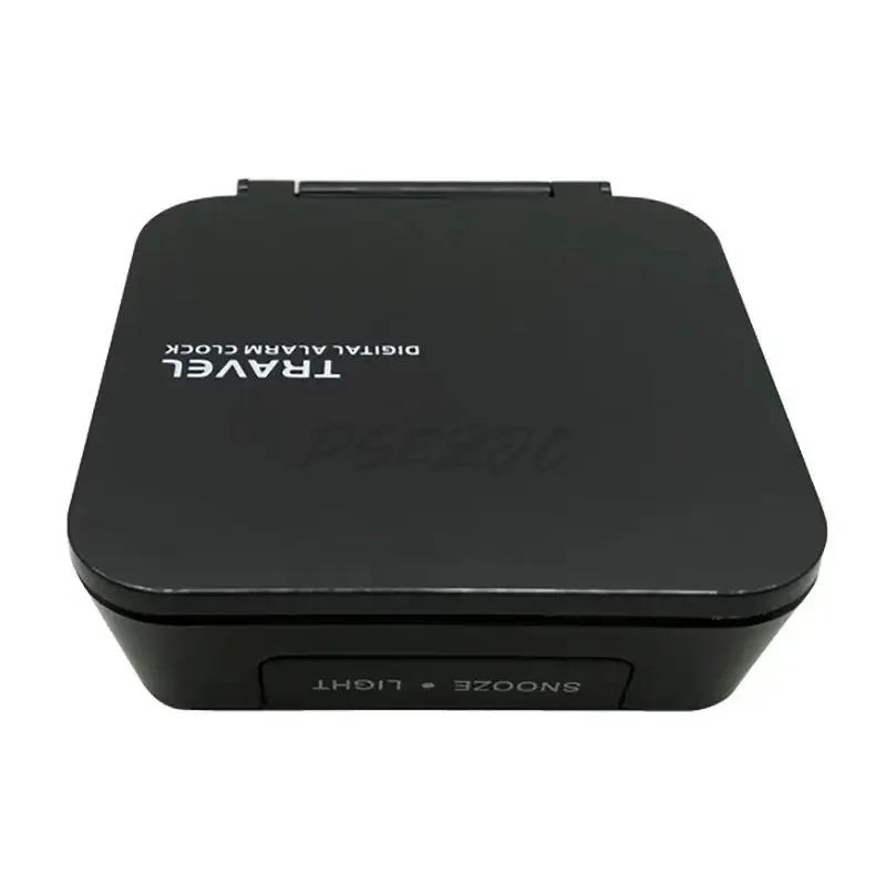 Digital Travel Alarm Clock Foldable Desktop LCD with Calendar Thermometer Battery Operated Ectronic Clock