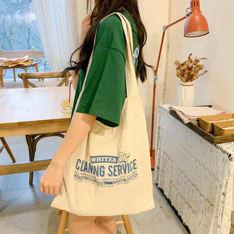 

ins Super Fire Canvas Bag Женская сумка через плечо Тонкий хлопок и лен Большая вместимость Студенческая школьная сумка Outlet Bag