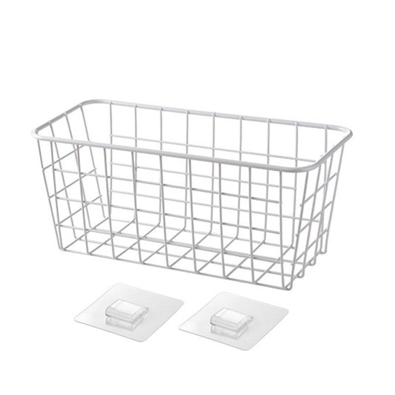 Kitchen Storage Rack Bathroom Seasoning Punch-free Office Dormitory Storage Basket Bathroom Wall-mounted Rack Hanging Basket