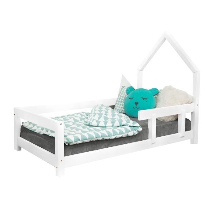 Lit cabane enfant poppi - generique - blanc - bois massif - a monter soi-même - enfant