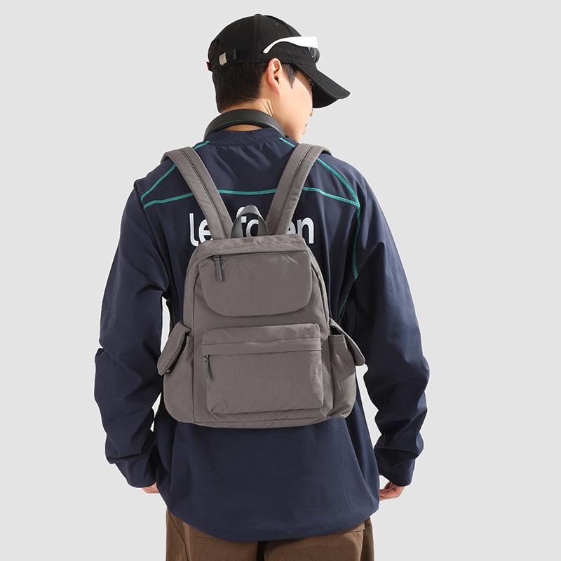 Schoolbag New Casual Versatile Backpack Commuter Solid Color Simple Backpack Women's Large Capacity Lightweight Student School Bag