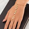 Yousheng Damen Fäustling Armband, Verstellbares Schwanzketten Armband für Dünne Handgelenke, Blatt Imitation Perlen Fäustling Design Armband für Schmuck Geschenk