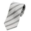 Necktie and Pocket Square Formal Wear for Made in Fujiyama Grand Creer Stripe x Set, Weddings, Silk, Japan, Weave, (Triple Gray)