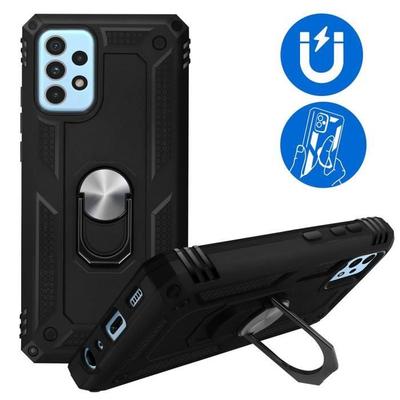 Hard Case for Samsung A52 5G - PROSHOP - Black with Ring Stand and Reinforced Edge
