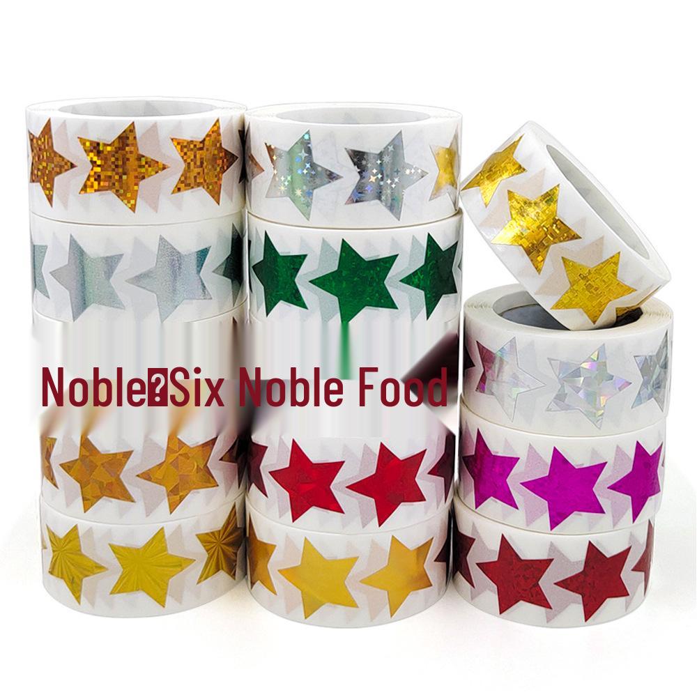 Colorful Five-Pointed Star Laser Stickers - Reward, Gift Packaging & Decoration