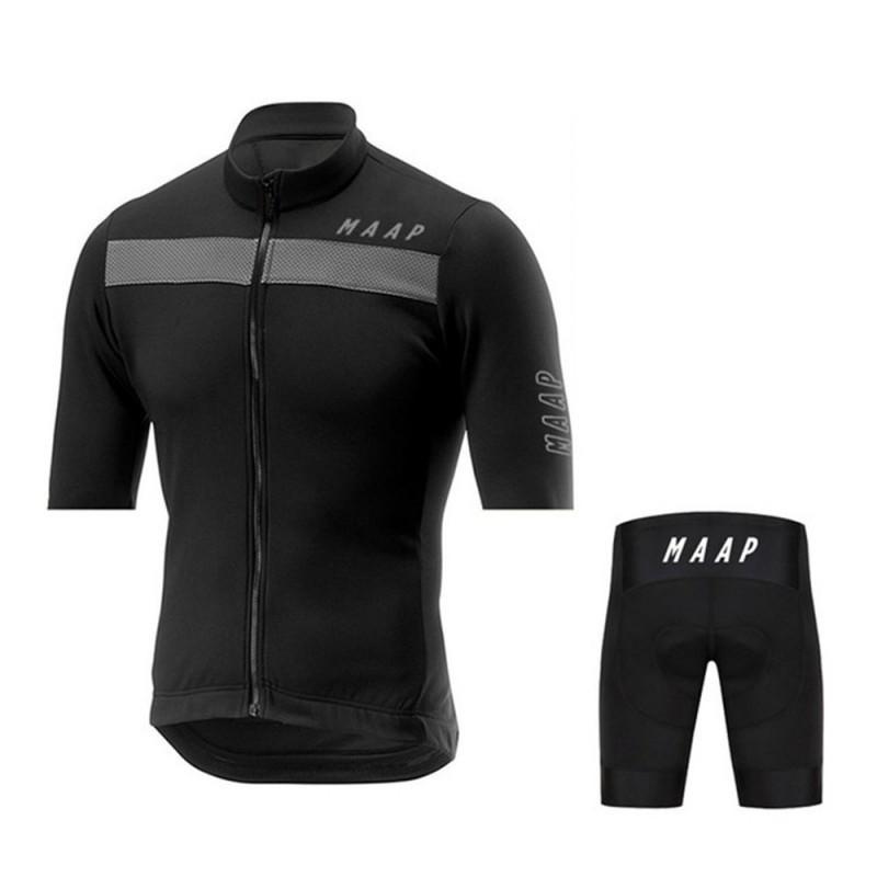 MAAP Radsport Anzug Set Rennrad Oberteil Schnelltrocknend Atmungsaktiv Kurzarm Trägerhose