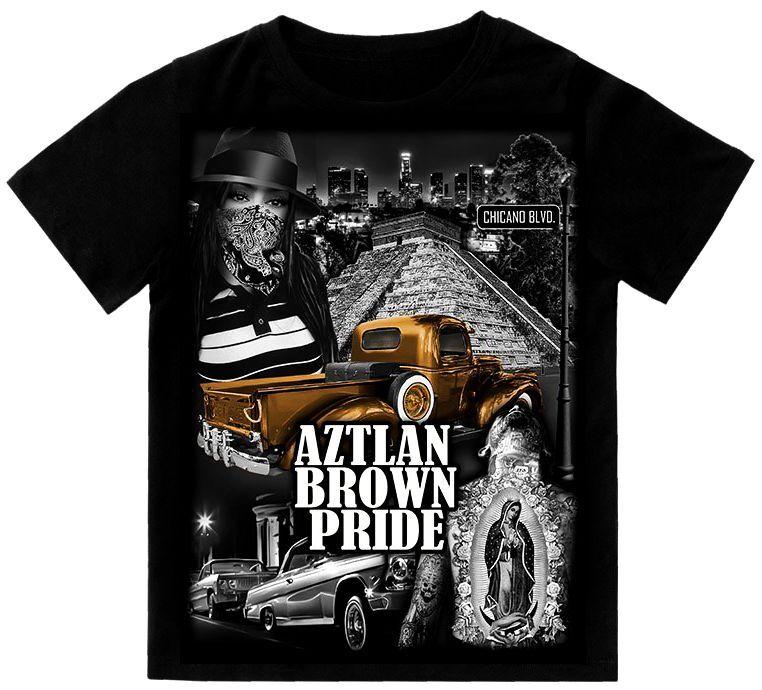 Aztlan Brown Pride Mens  Print On Shaka Wear Heavyweight Tee Unisex T-Shirt XL