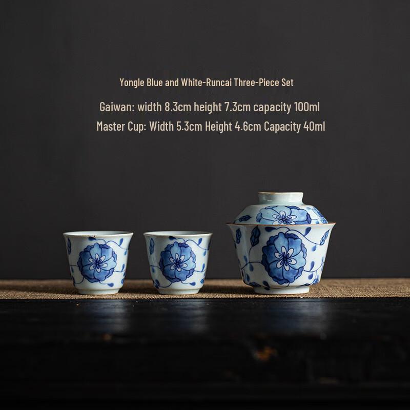 

Inkwash Style Yongle Blue-and-White Ceramic Tea Set