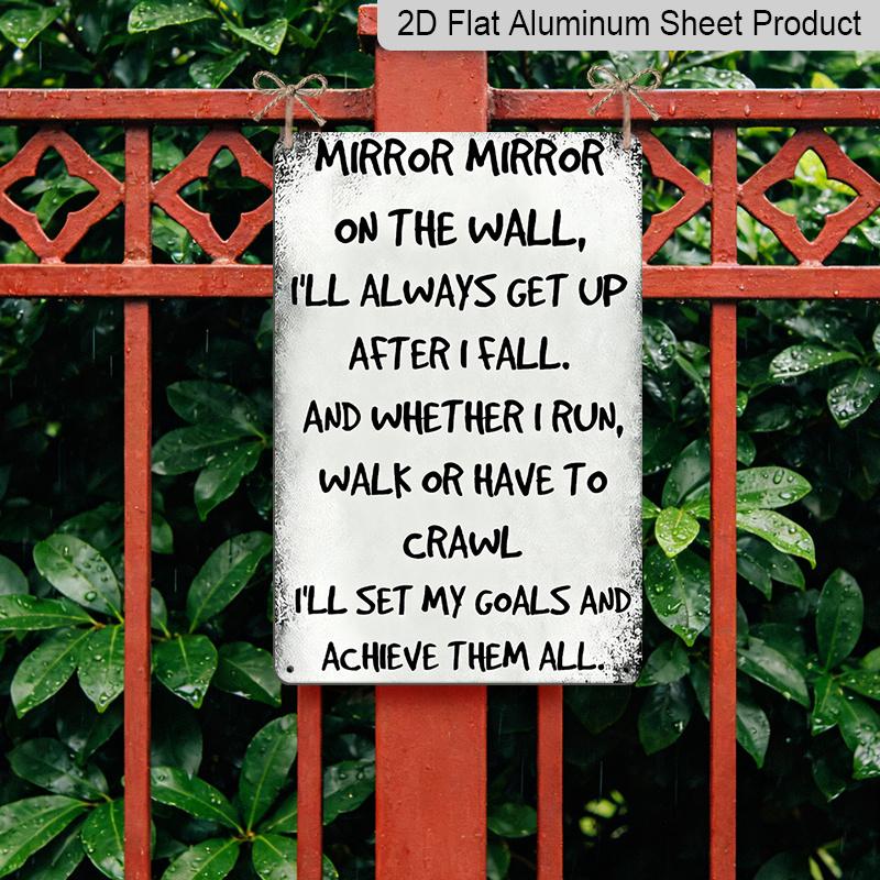 2D Flat, Large Vintage Inspirational Aluminum Wall Art Sign - Motivational Quote Decoration - Waterproof, Rustproof, Fade-Resistant - Easy To Hang