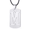 ZRM Jewelry Stainless Steel 26 English Alphabet Pendant Necklace Men Jewelry Personality Hollow Letter Pendant Friends Gifts