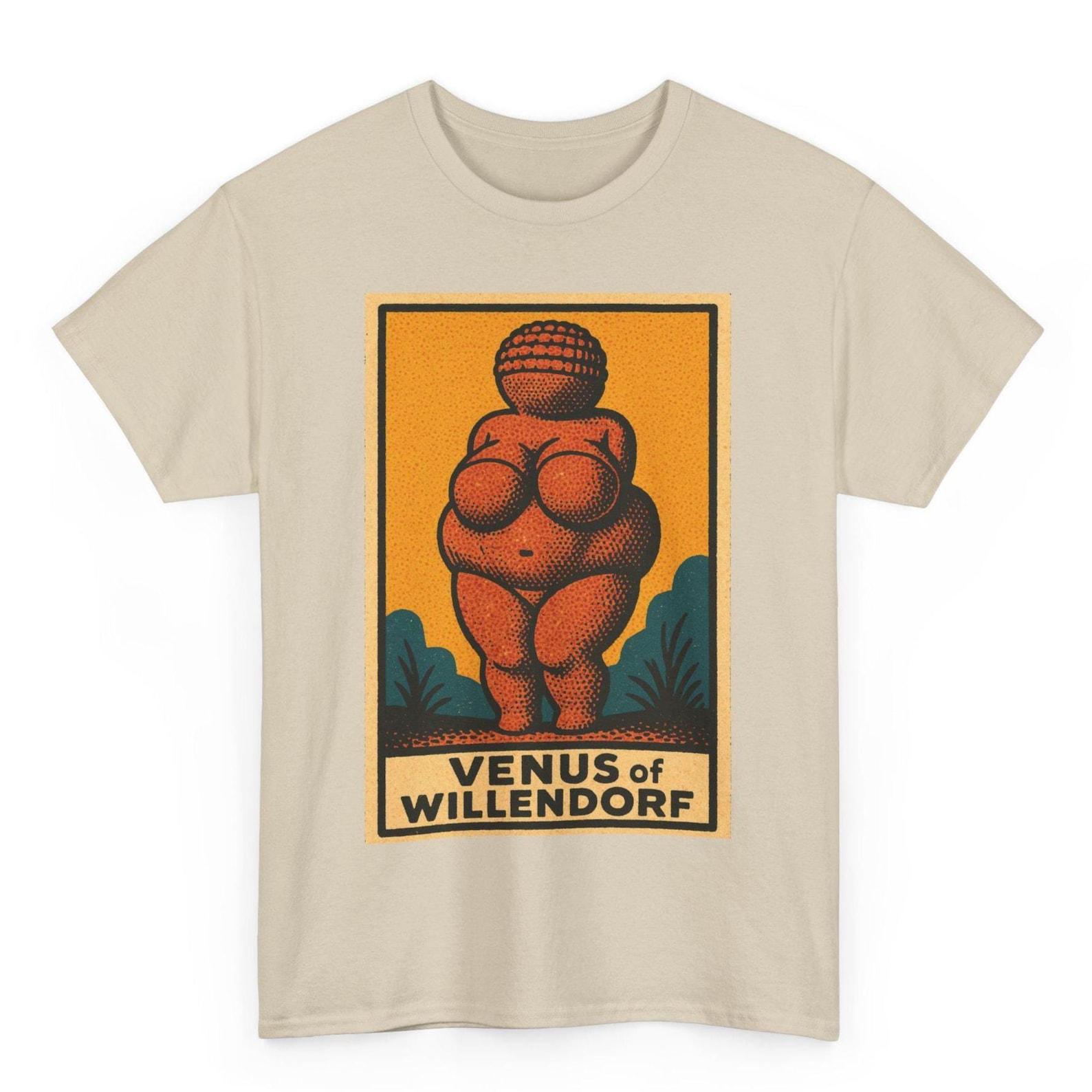 Venus of Willendorf T-Shirt: Retro Comic Prehistoric Art Tee S