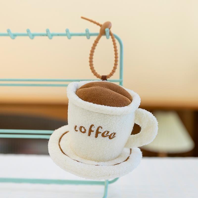 Cake Three Fun Names Coffee Biscuits Plush Toy Pendant For Decoration Bag