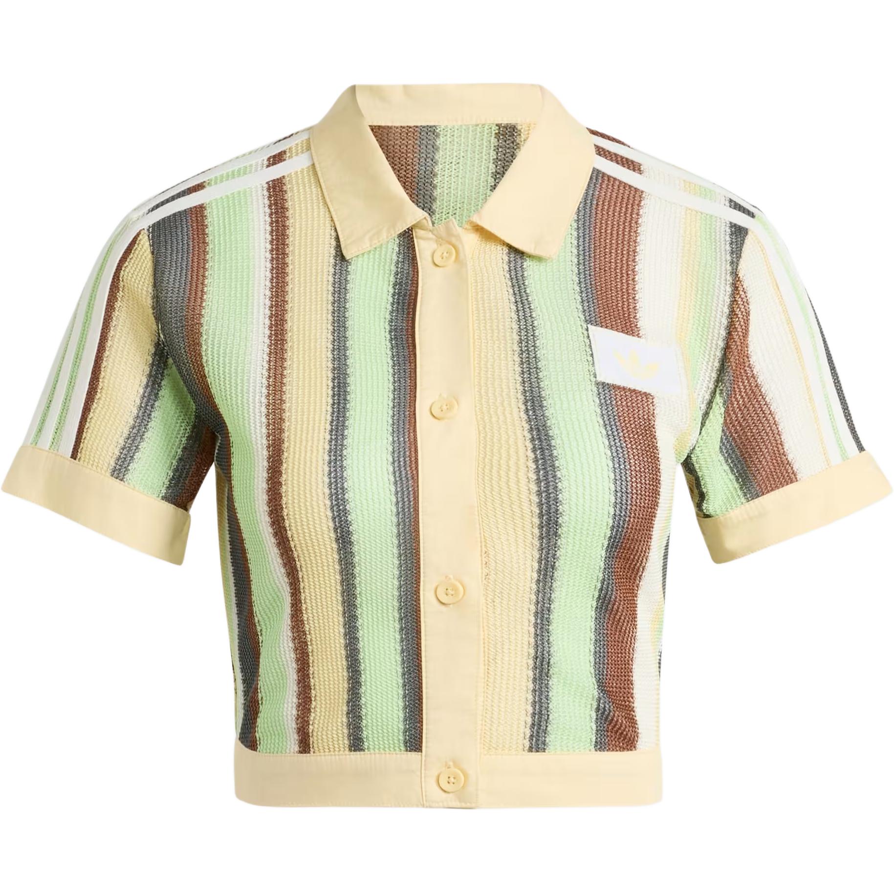 

Adidas Originals Striped Single-Breasted Short Sleeve T-Shirt Women tops KY8141 M