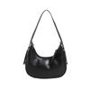Chic Retro One Shoulder Bag Stylish Minimalist Small Moon Bag For Women In Black White Green