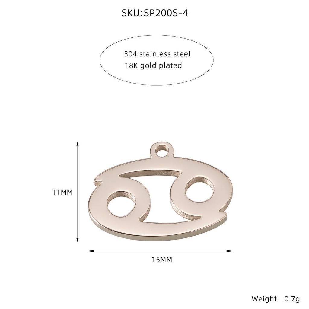 European & American Titanium Steel Zodiac Pendant Necklace & Bracelet - Handmade Gold Electroplated Accessories