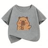 Summer Spring Trendy Kawaii Tee Capybara T Shirts Funny Manga Kids Childrens Tshirt Boys Girls Casual Top Tee
