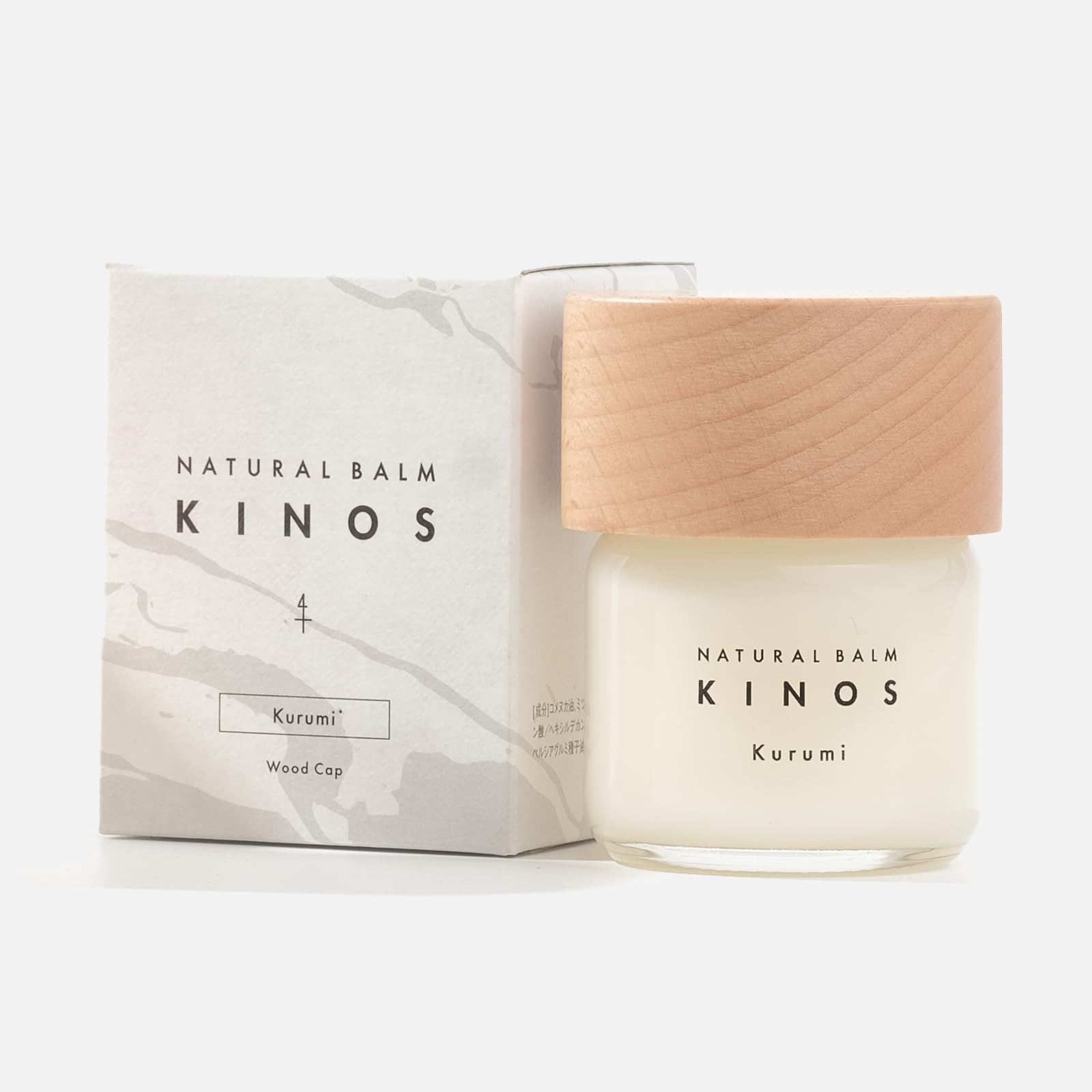 

[Good Design Award Winner] KINOS 40g Natural Multi-Balm Hair Balm Wax for Hair, Skin, and the Whole Body (Walnut/Wooden Cap)